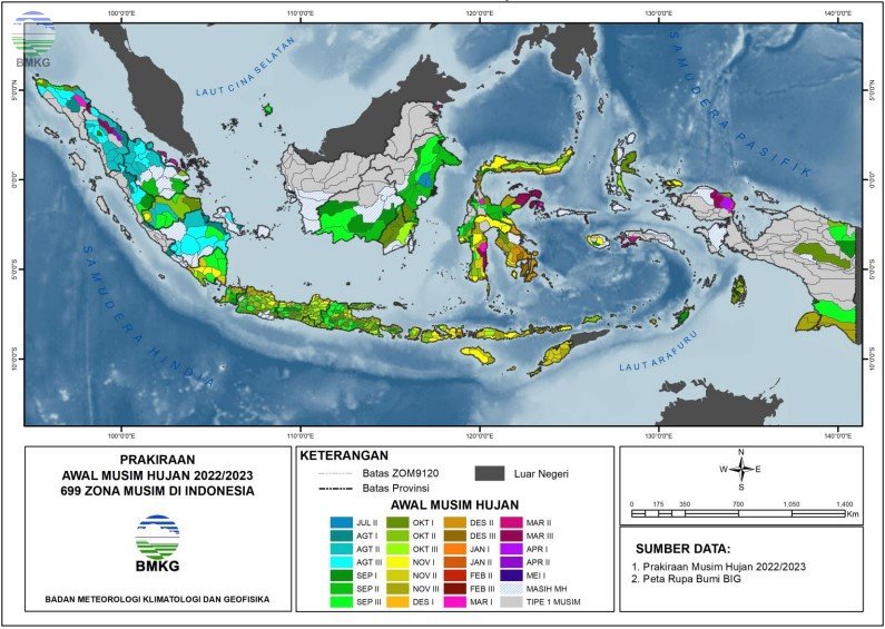 Prakiraan Awal Musim Hujan di Indonesia