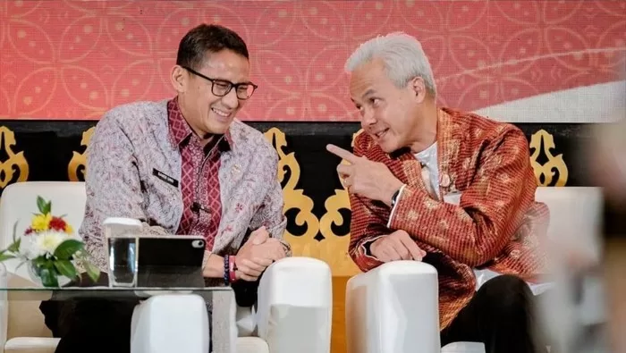 Sandiaga Uno Menteri Pariwisata dan Ekonomi Kreatif dengan Ganjar Pranowo