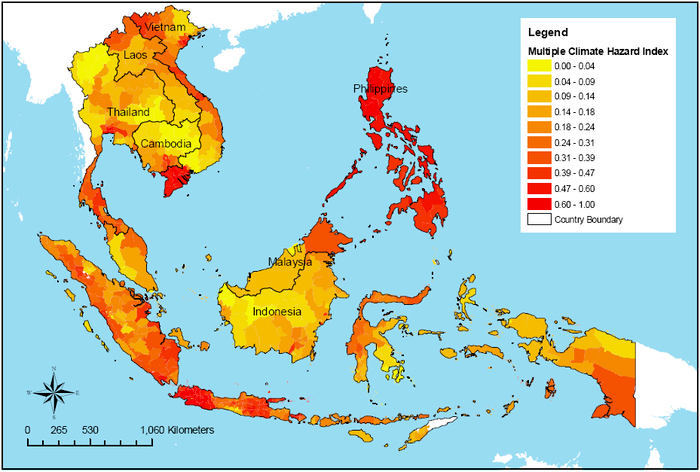 Index Bahaya Perubahan Iklim di Wilayah Asia Tenggara