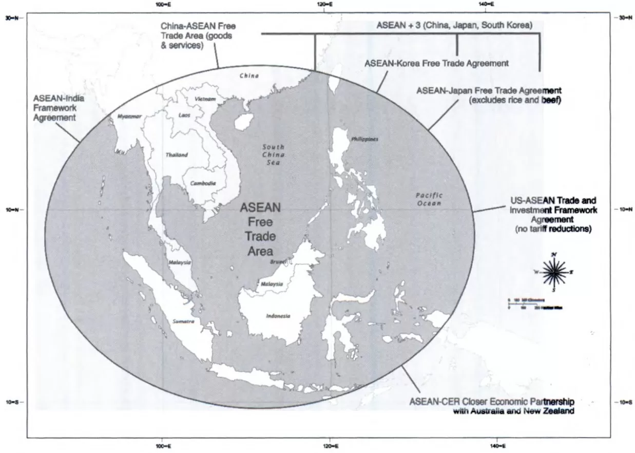 Peta ASEAN Free Trade Area
