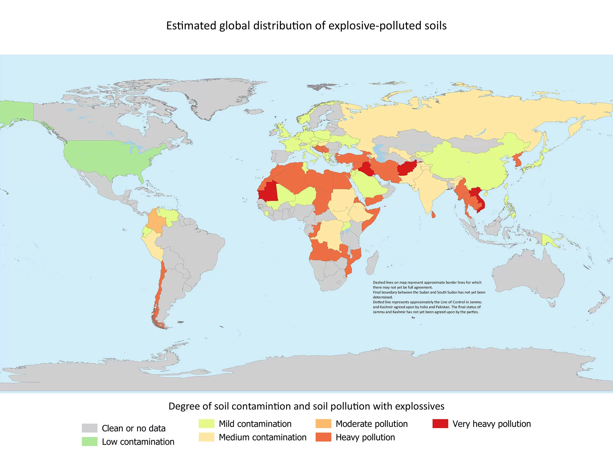 Peta Persebaran Pencemaran Tanah di Dunia