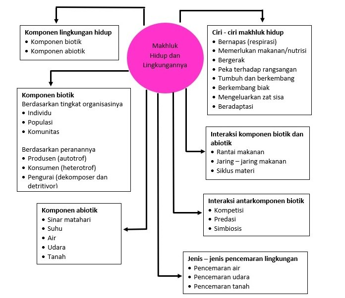 Peta Konsep tentang Makhluk Hidup dan Lingkungannya Kelas 10